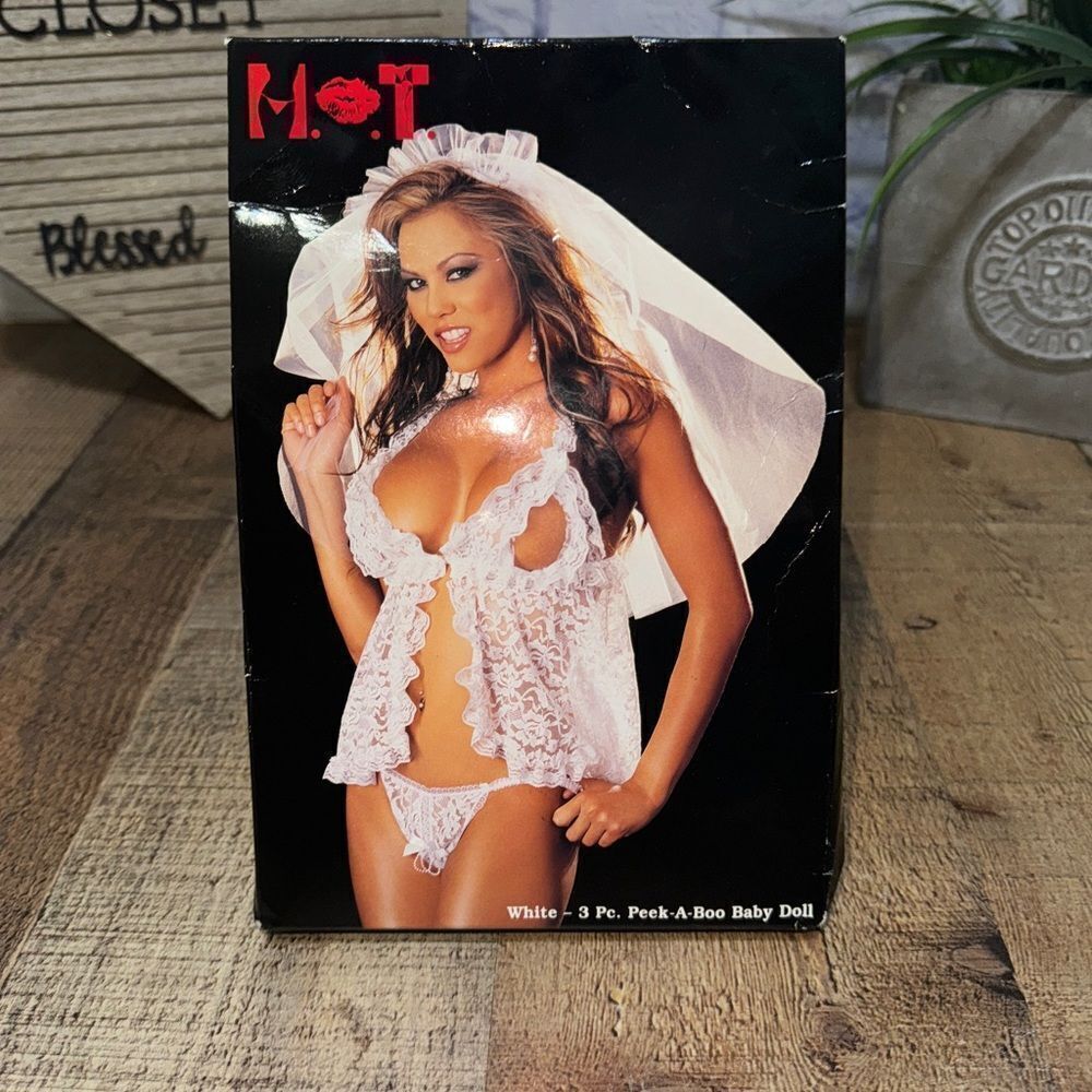 Blue Peek A Boo  Sheer Lace Sexy Babydoll Lingerie Sleepwear - OS Fits 90-155lb